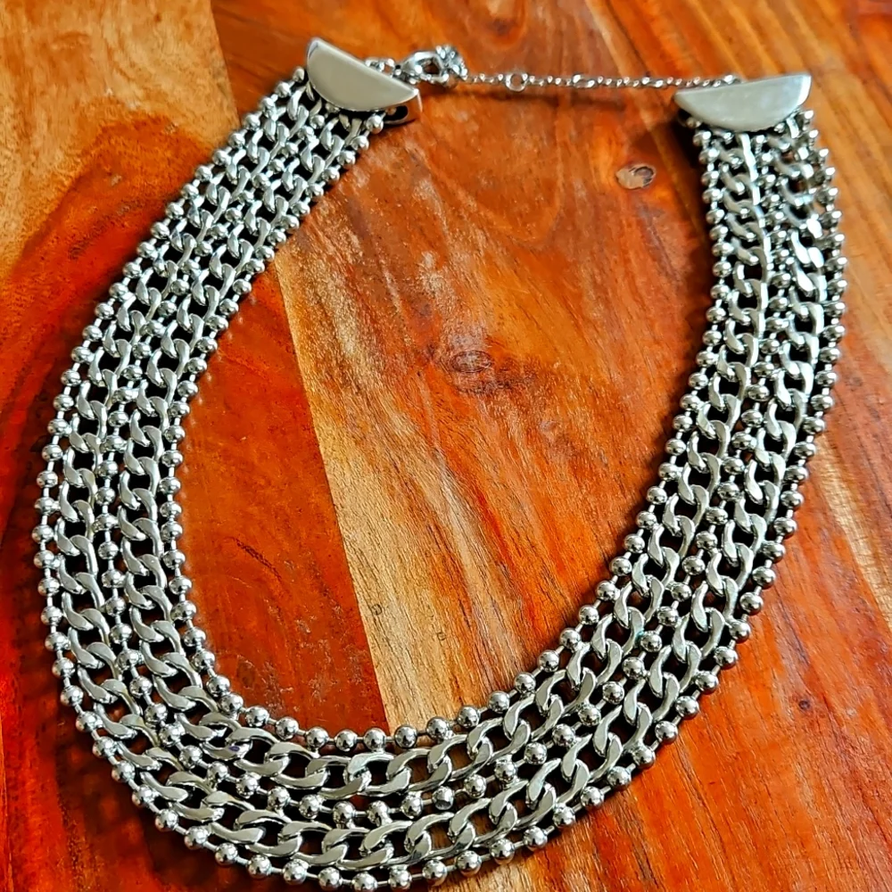Y2K J-Lo Silver Multi-Strand Chain Bracelet - Picture 1 of 4